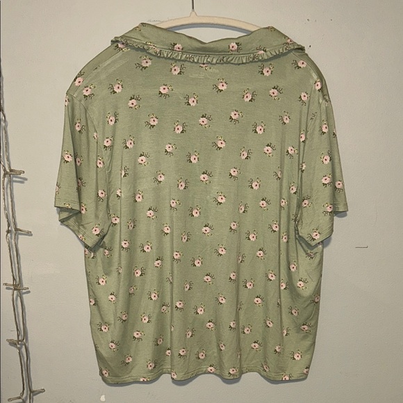 Aerie Real Soft Ruffle Floral Pajama Shirt - Picture 3 of 5